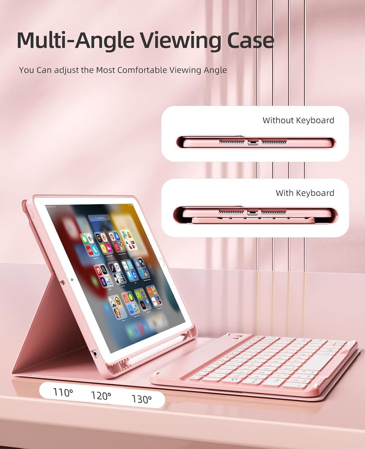 Thumbnail 4 de JKSML Tastatur Hülle iPad 10,2 Zoll rosa