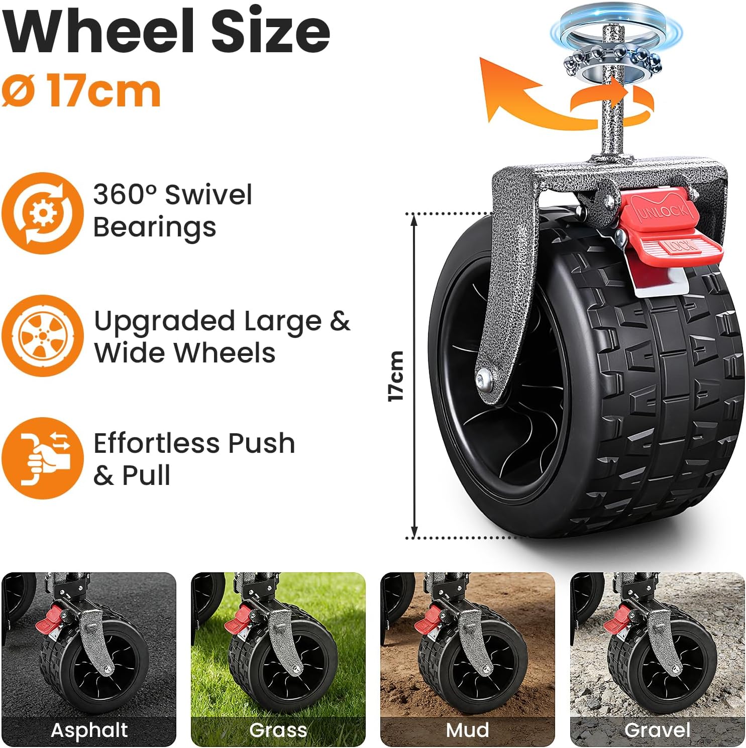 Thumbnail 6 de YEAUPE PRO 300L Festival Trolley on Wheels (Foldable Heavy Duty Camping Cart) – Rear-Opening Design