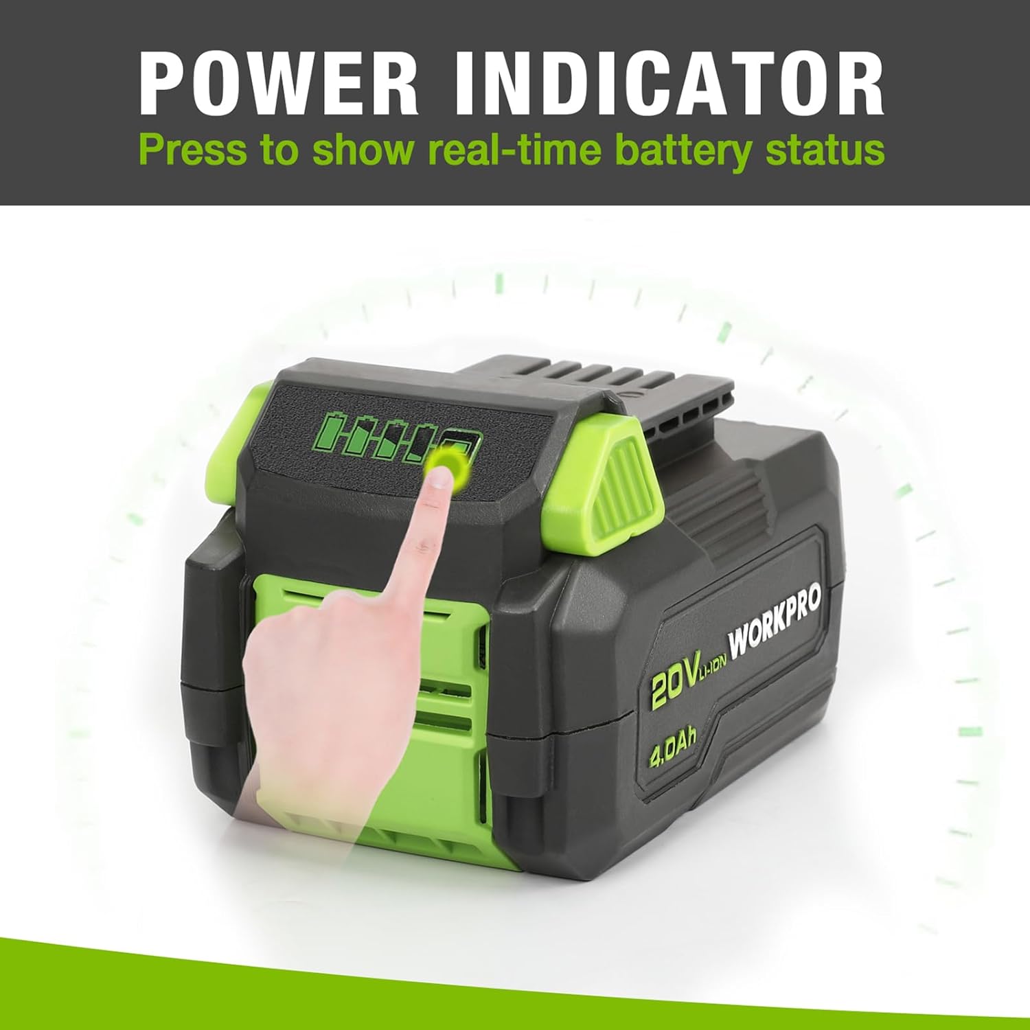 Thumbnail 1 de WORKPRO Batterie 20V 4,0Ah al litio-ion, compatibile SOLO con utensili WORKPRO