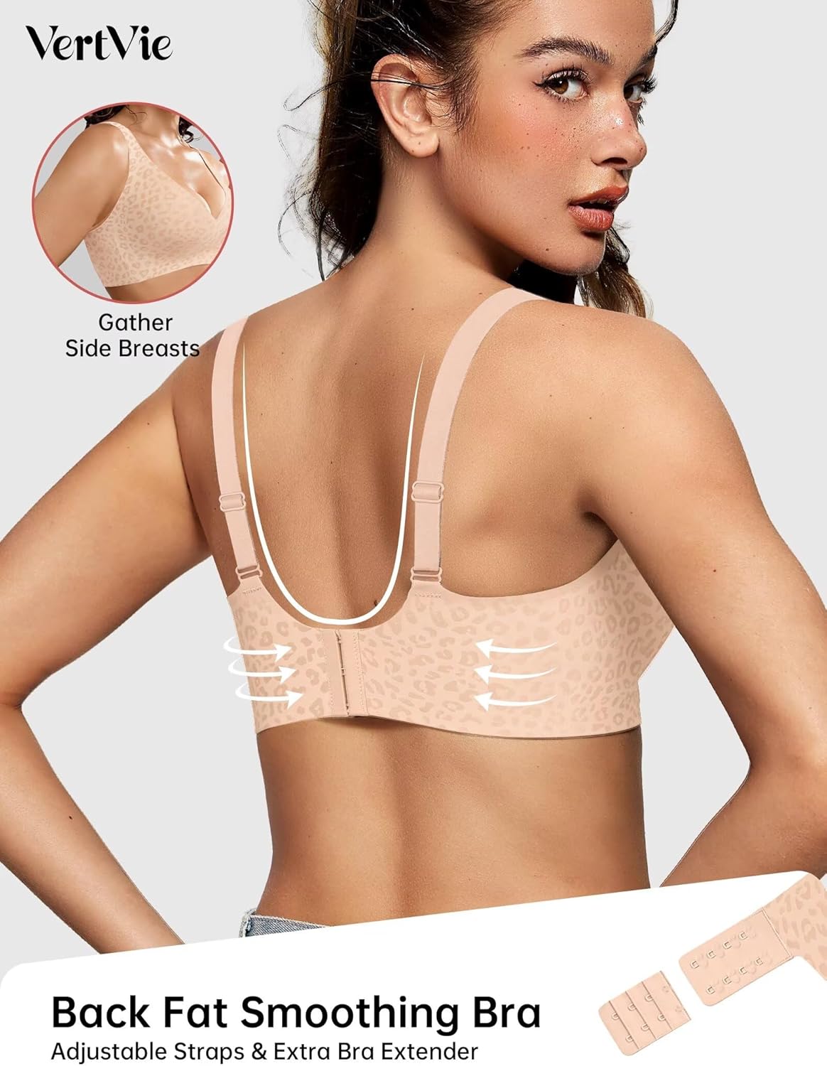 Thumbnail 2 de Vertvie Jelly Wireless Bras for Women: Push Up Plunge Seamless T-Shirt Bra with Gel-W Band