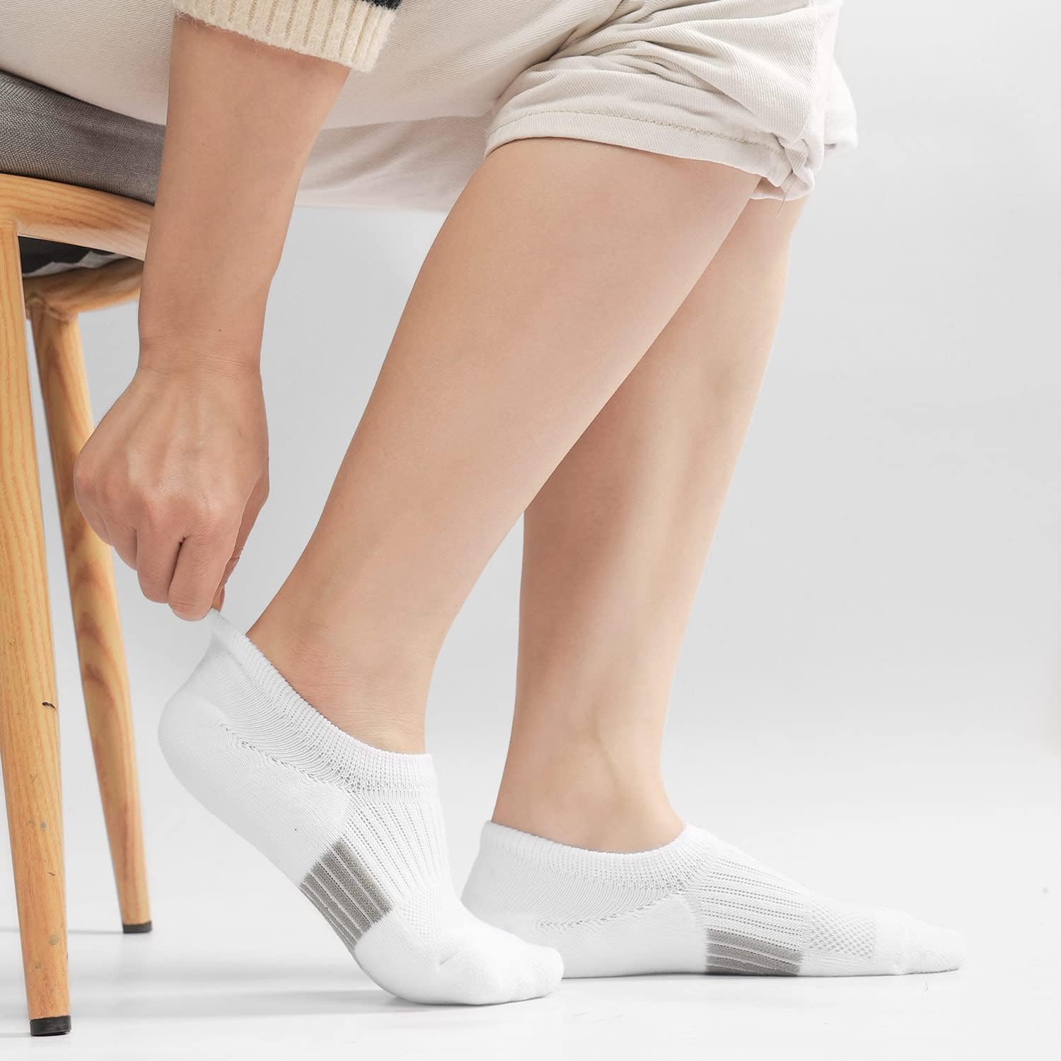 Detalle de Lot de 6 paires de chaussettes basses femme respirantes (35-38 / 39-42) avec bandes antidérapantes