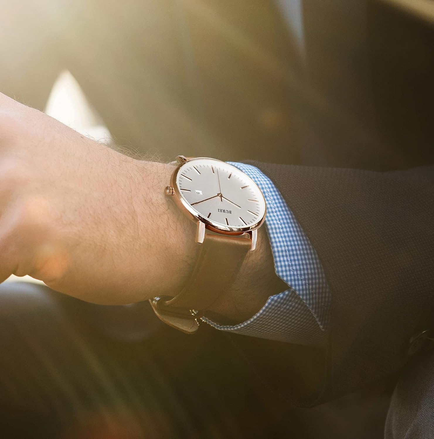 Thumbnail 6 de BUREI Ultra Mince Montre homme 30 m
