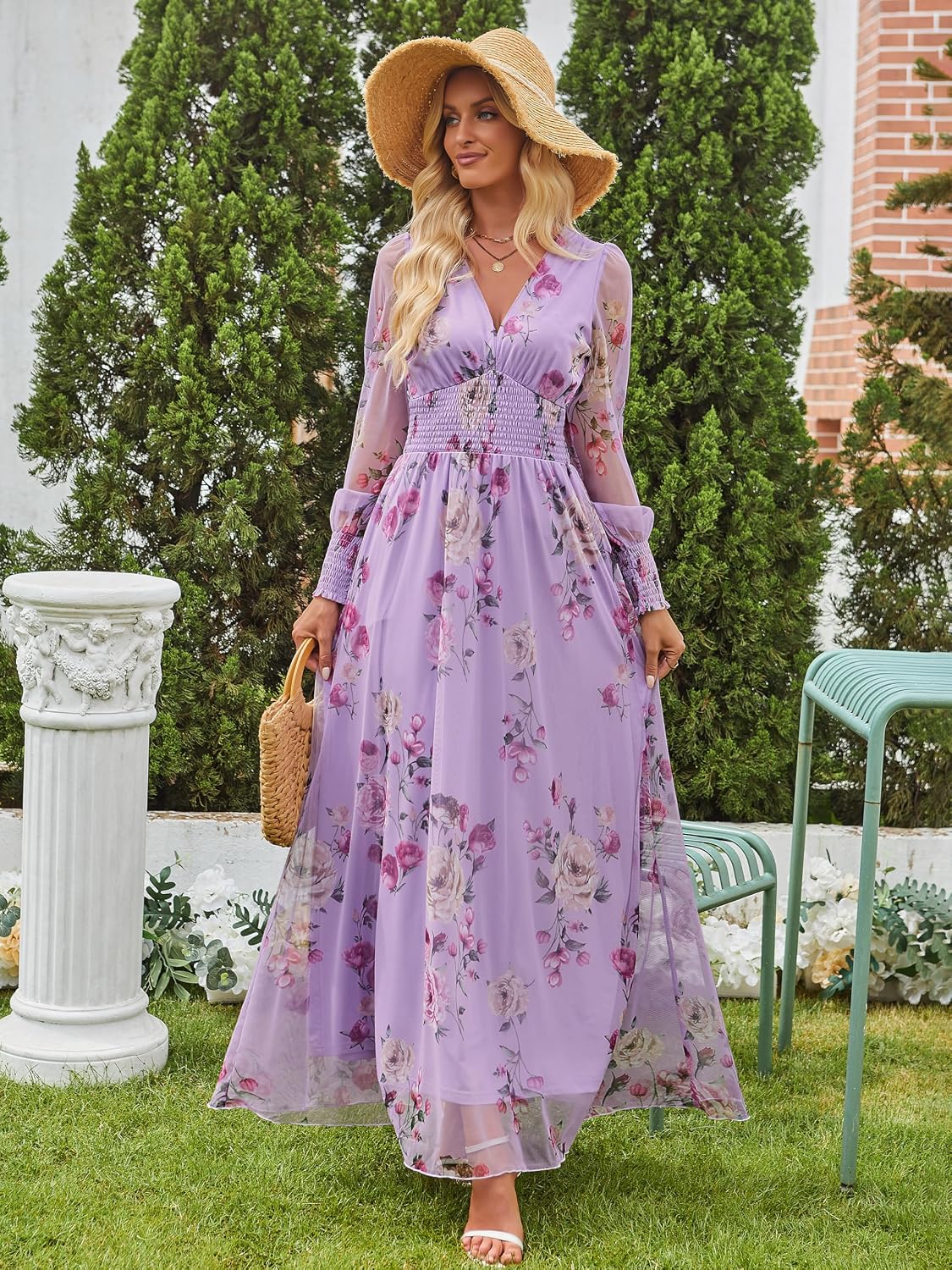 Thumbnail 4 de ANRABESS Women's Floral Maxi Dress in Polyester