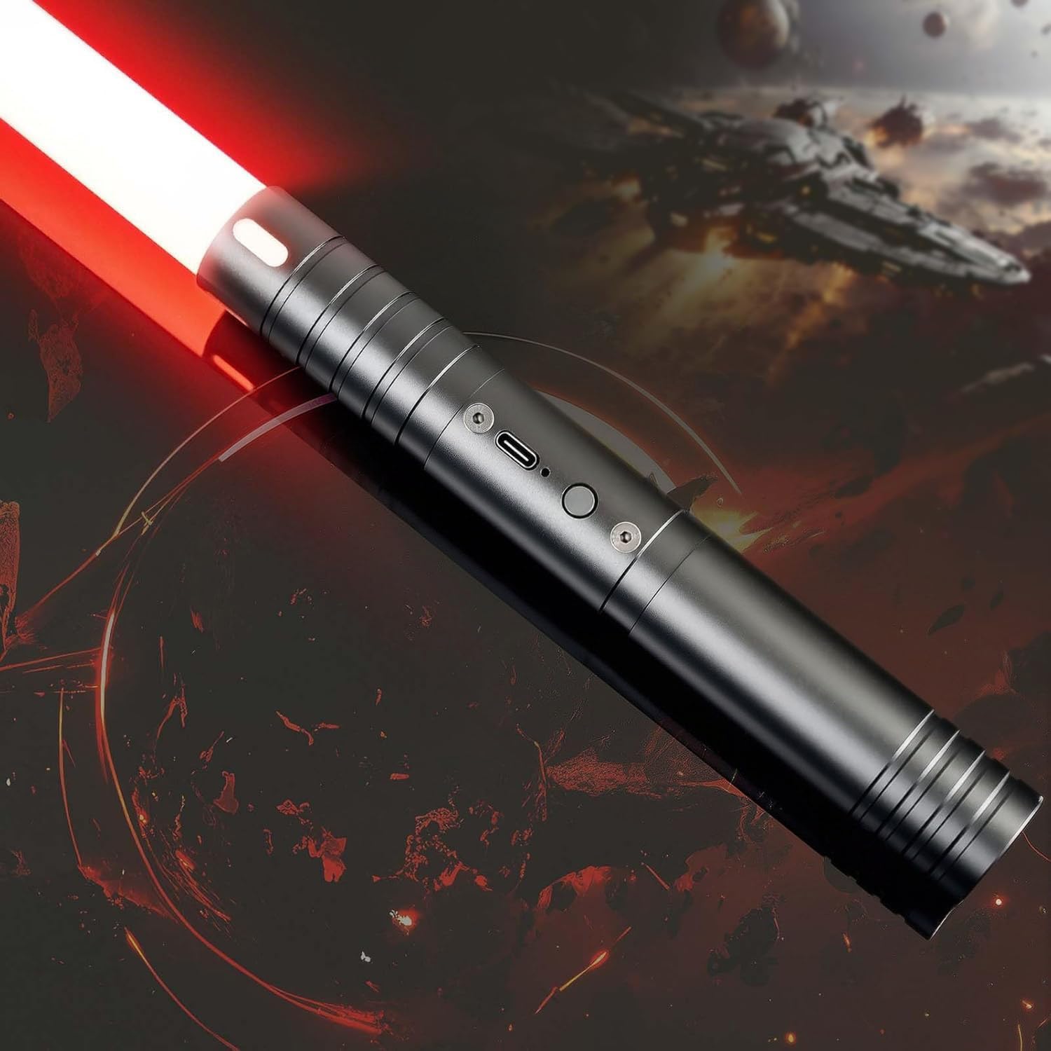 MOZC Laserschwert Kinder: 2-in-1 Lichtschwert mit 15 Farben, USB-C Aufladung & 4 Modi