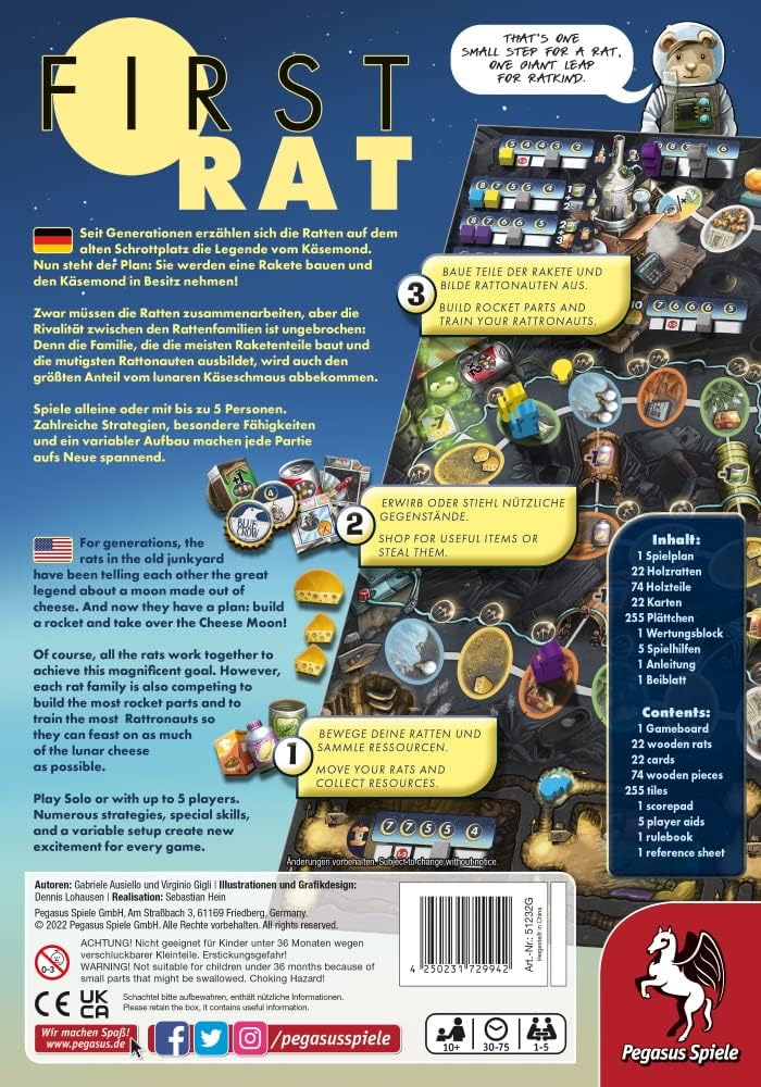 Thumbnail 1 de Pegasus Spiele 51232G First Rat (mittel) – Brettspiel für Kenner