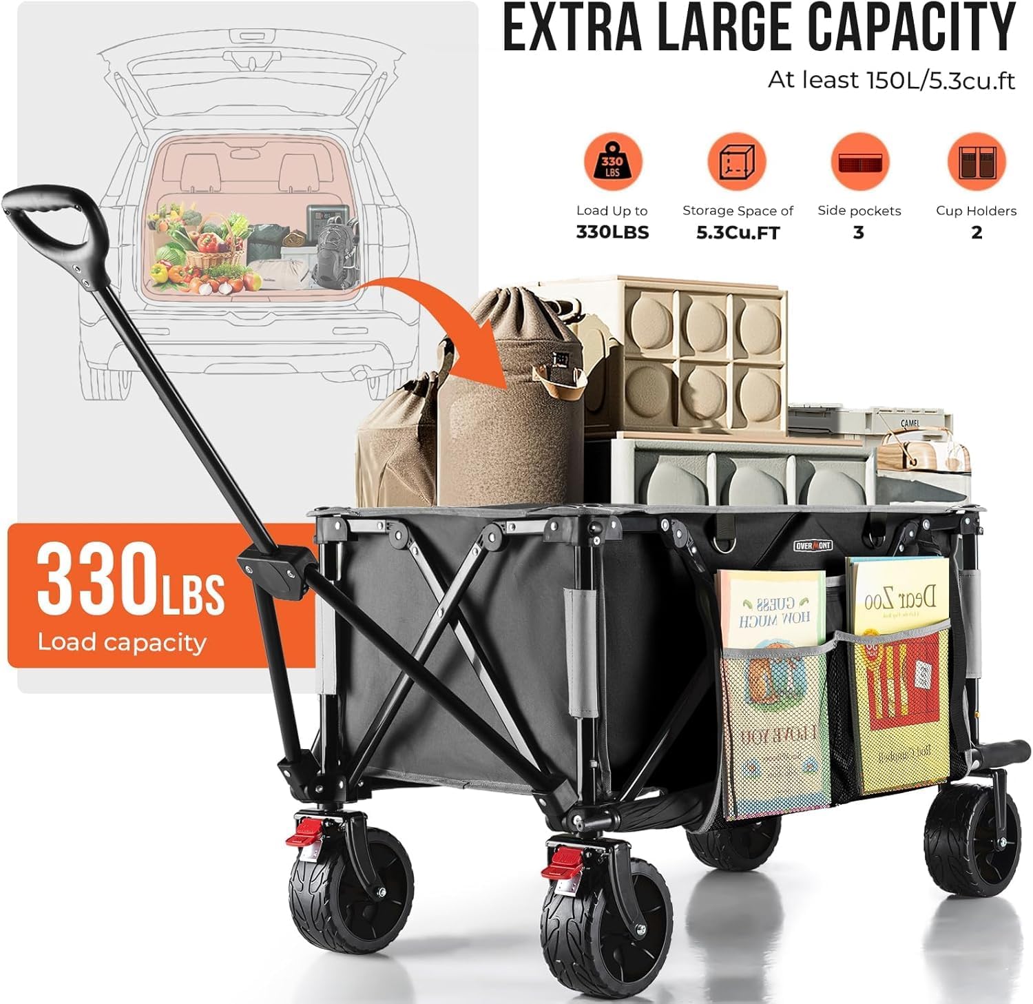 Detalle de Overmont heavy duty folding trolley 150kg
