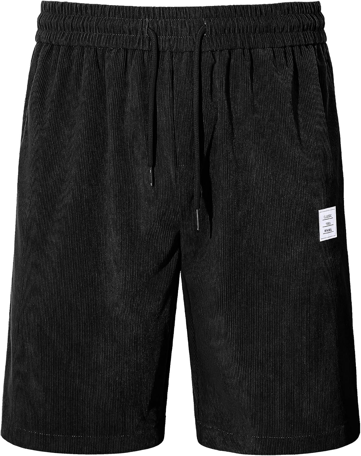 Detalle 2 de TARAINYA Corduroy kurze Shorts für Herren aus Baumwoll-Mix mit Kordelzug und Taschen