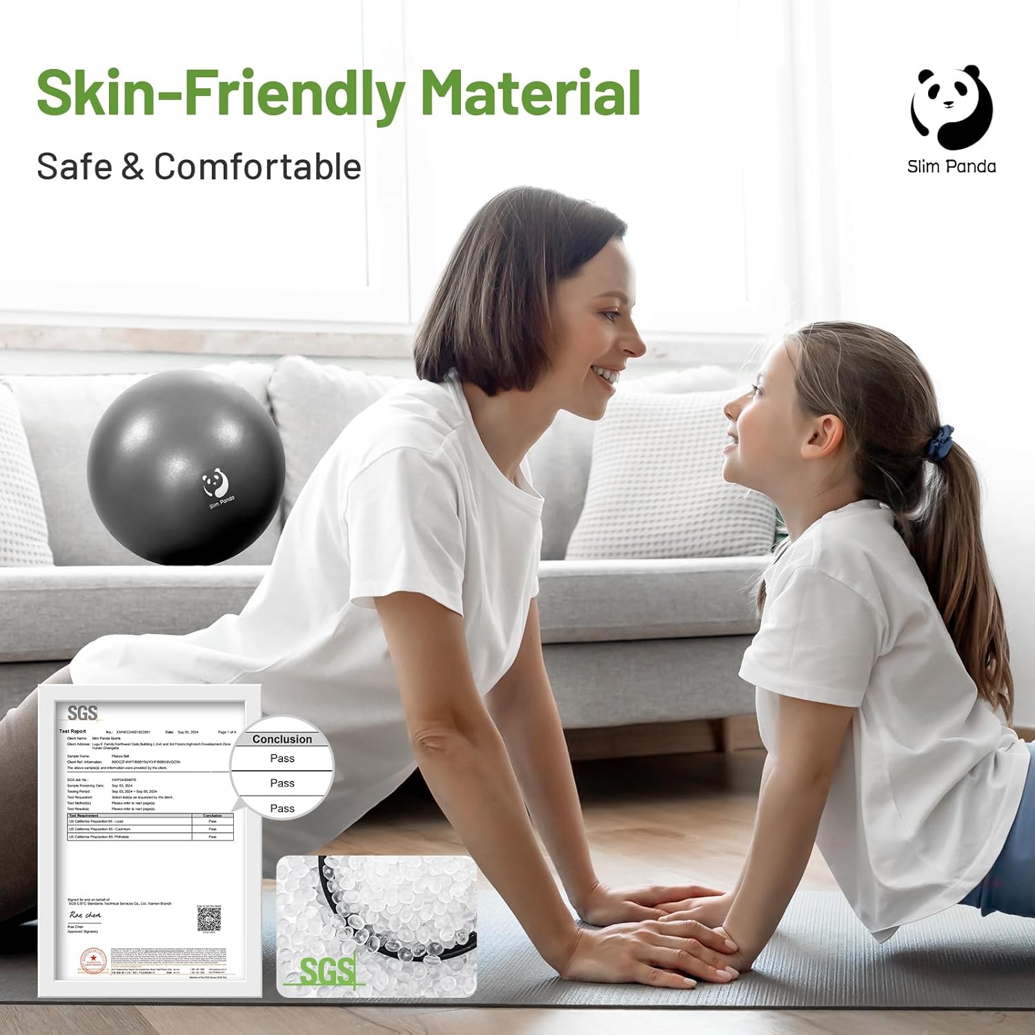 Detalle de Slim Panda Gymnastikball (klein) 23–25 cm – Pilates- & Yoga-Ball für Balance-Training