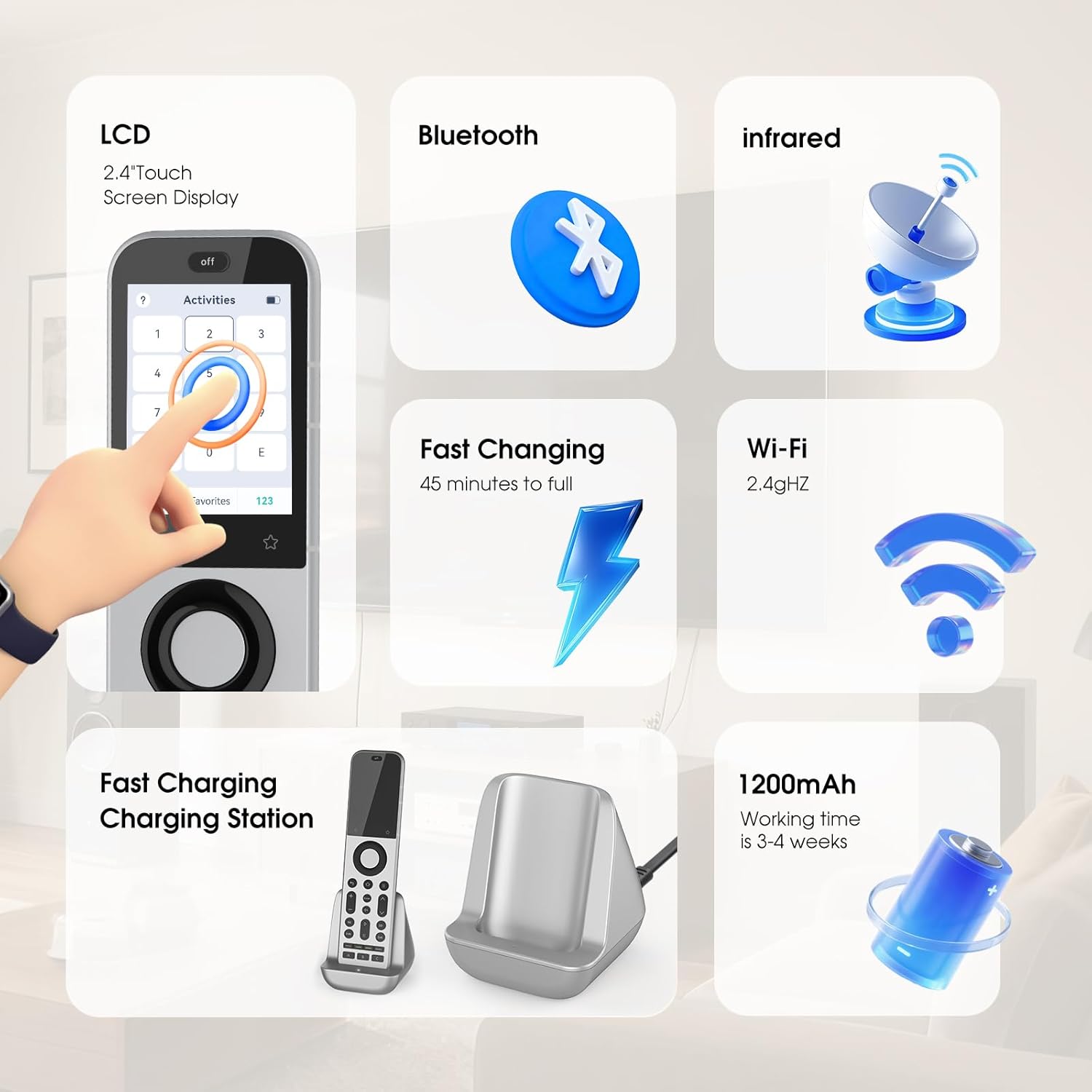 Thumbnail 2 de SofaBaton X2 universal remote control with hub, charging dock and touchscreen