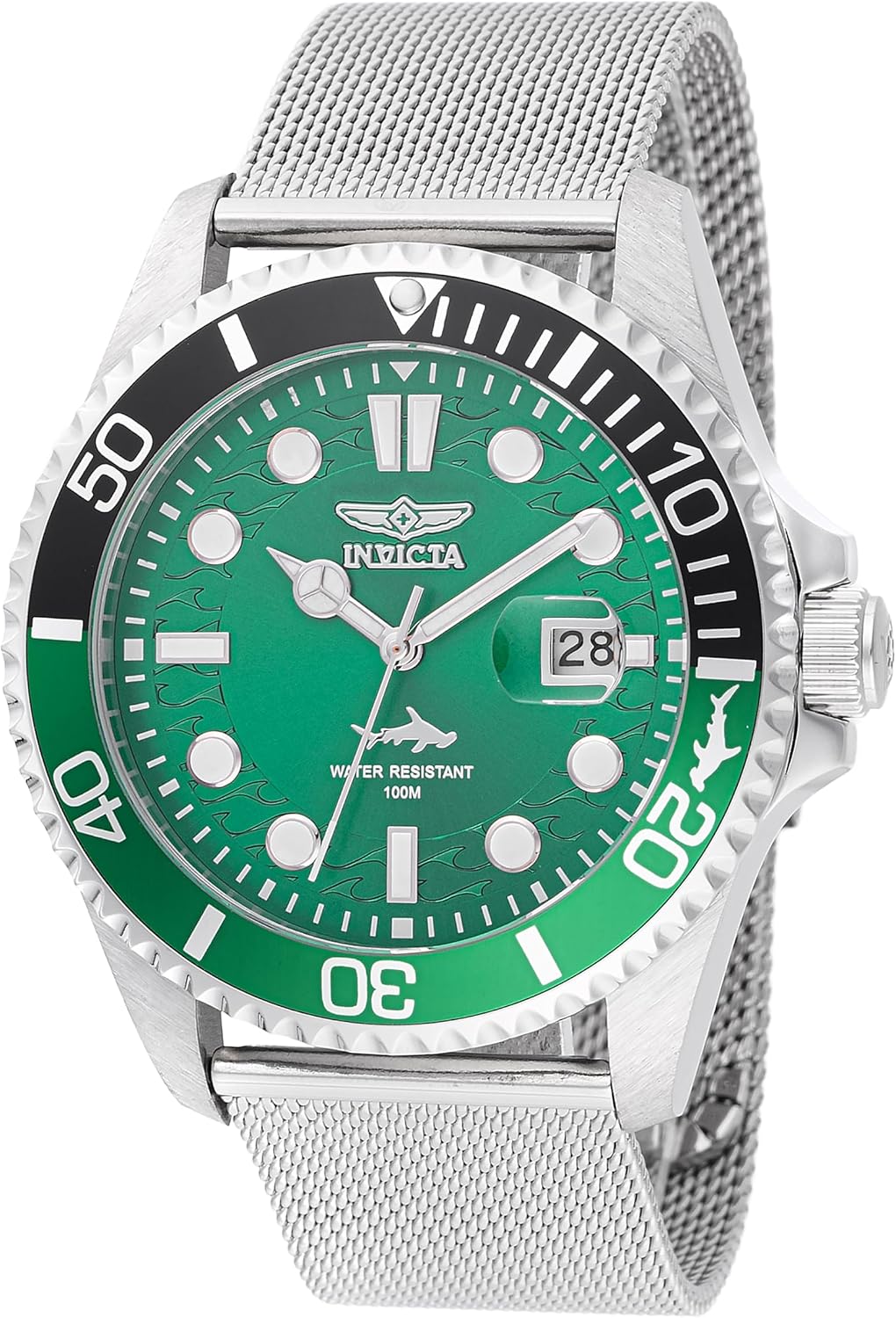 Detalle de Invicta Pro Diver PC32 men’s quartz watch, 43 mm stainless steel, gold dial