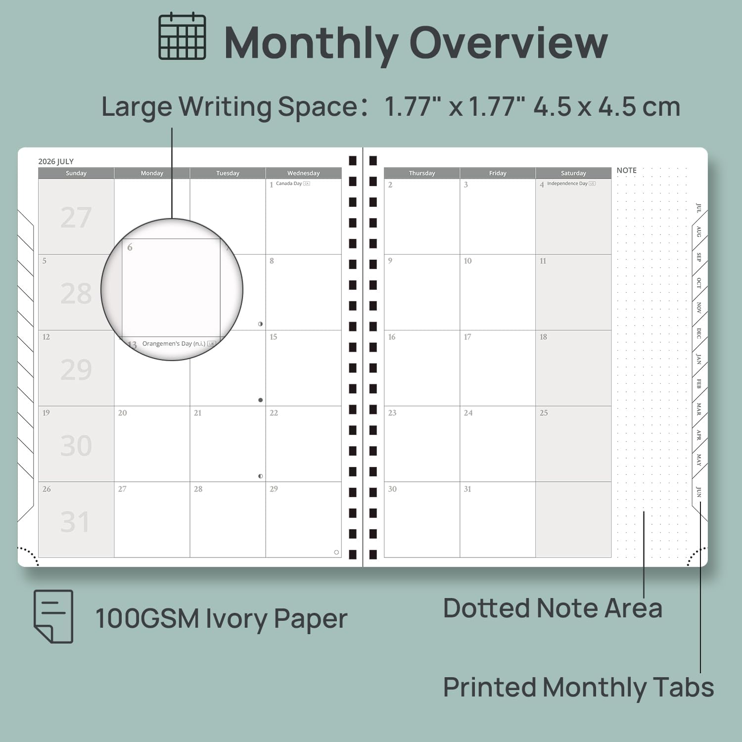 Thumbnail 3 de POPRUN 2026-2027 Weekly Planner, 8.5" x 10.5", Lilac, 100 GSM Paper