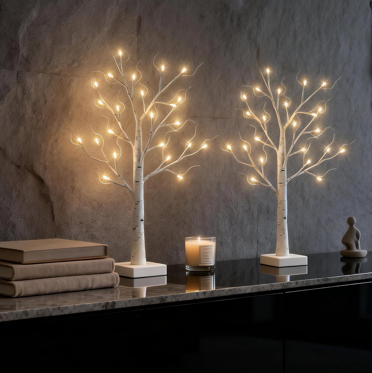 Detalle de HipTree Lighted Birch Trees, 2ft