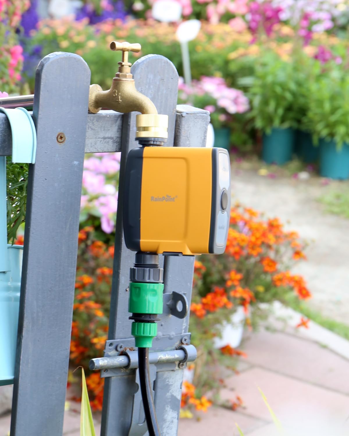 Detalle de RAINPOINT Centralina Irrigazione WiFi con ingresso in ottone — necessita hub TWG004WRF