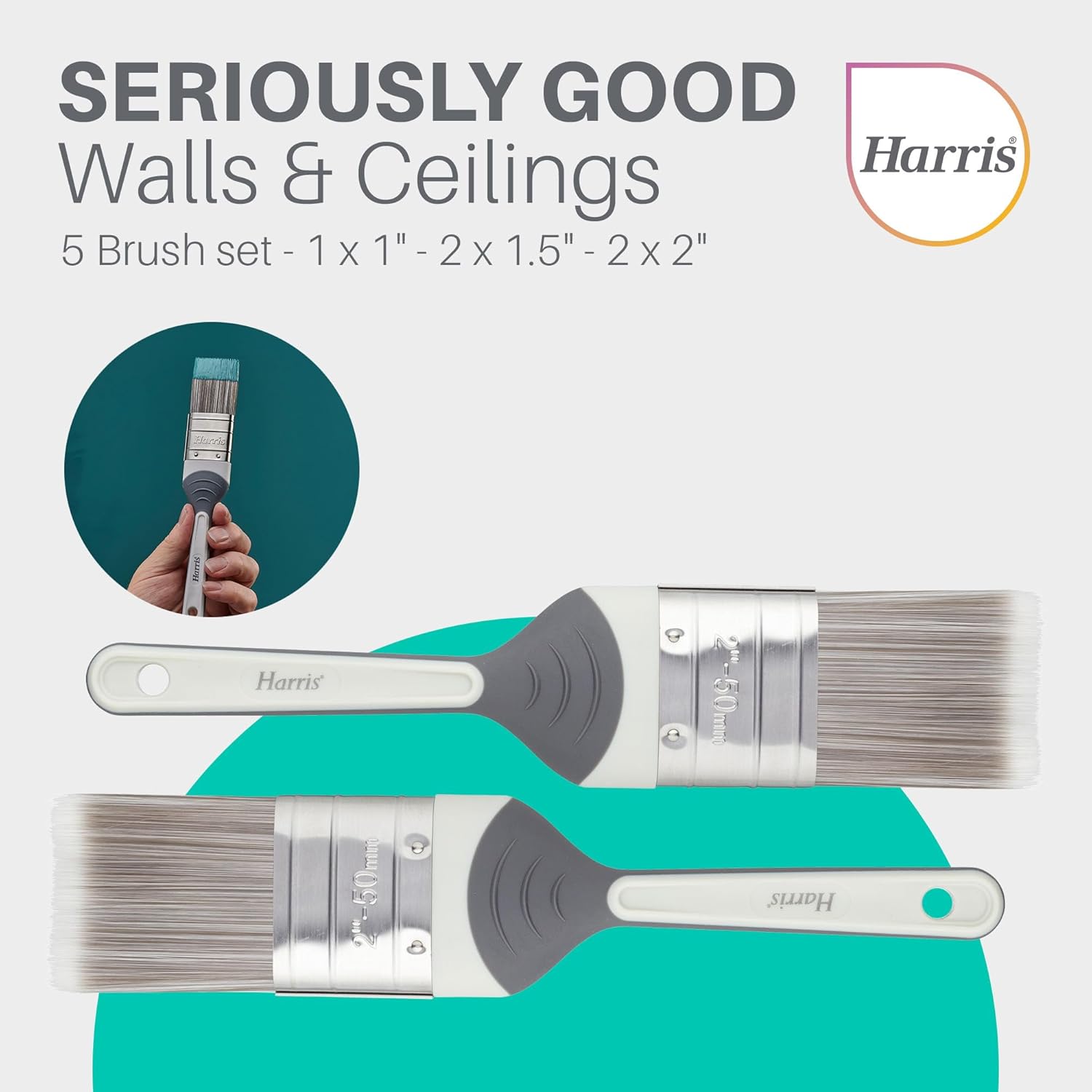 Detalle de Harris Seriously Good Paintbrush Set (5-Piece) – 0.5, 1, 1.5 and 2 inch Brushes