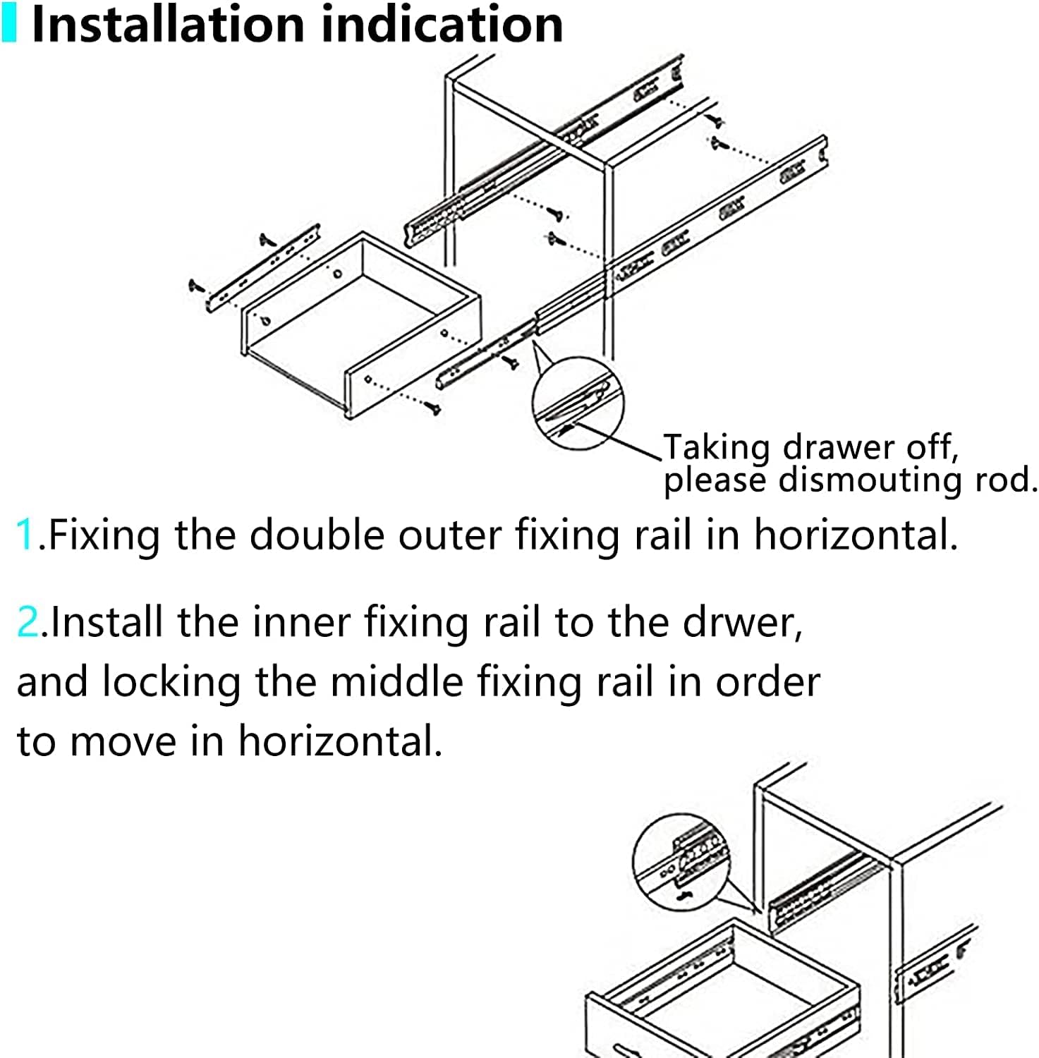 Thumbnail 5 de AOLISHENG Drawer Runners 500mm 45kg load ๐