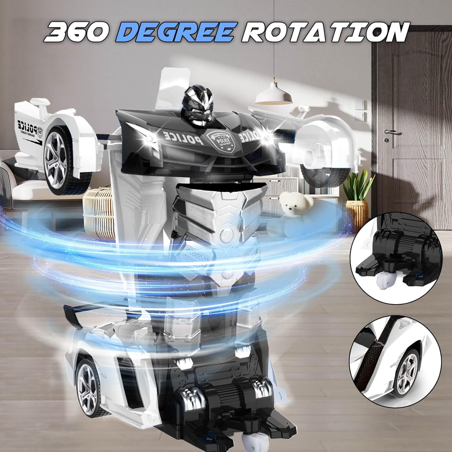 Detalle de RC transforming police car 2.4GHz 50m