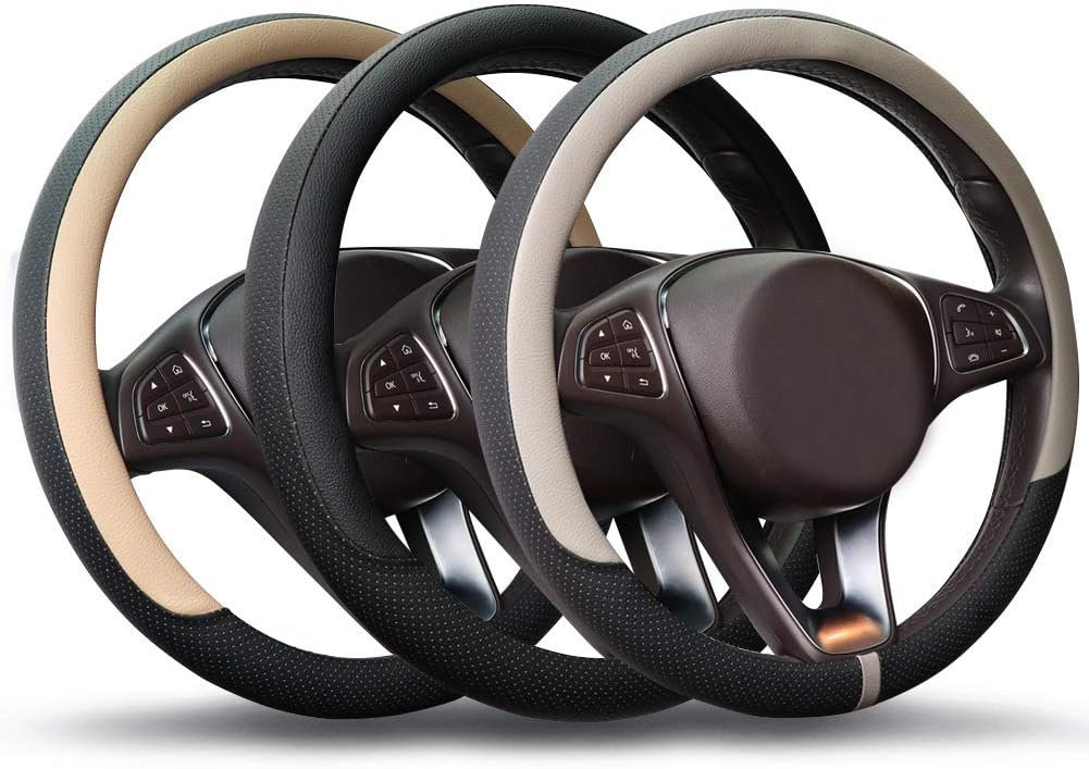 Thumbnail 6 de COFIT Coprivolante Auto in Pelle Microfibra Traspirante e Antiscivolo per Volanti 37–38 cm, Nero