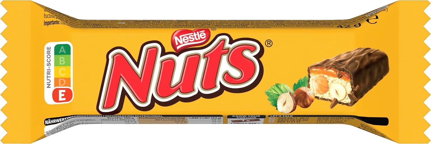 Detalle 2 de NESTLÉ NUTS Schokoriegel 24×42 g 🍫