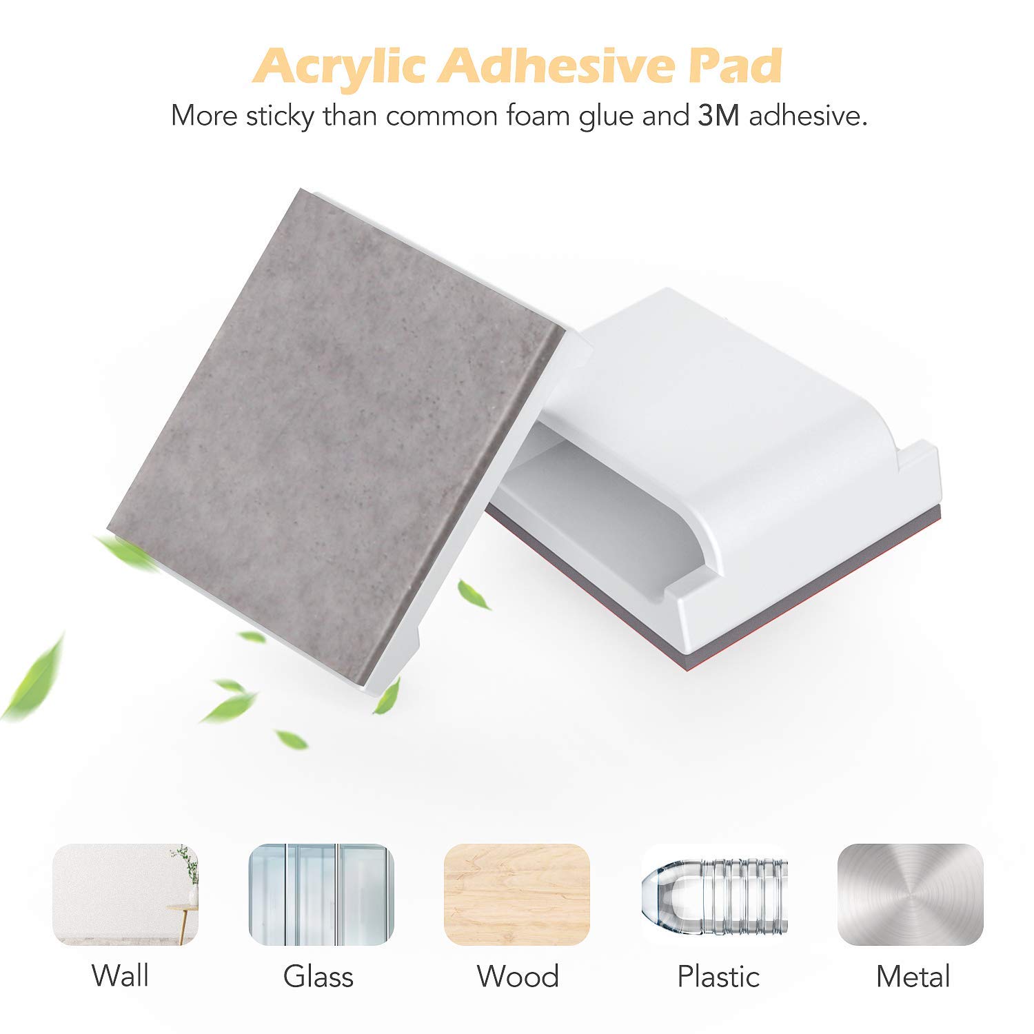 Detalle de AGPTEK Cable Clips White Self Adhesive 100PCS – Wire Management Hooks for Desk, Wall, Home and Office