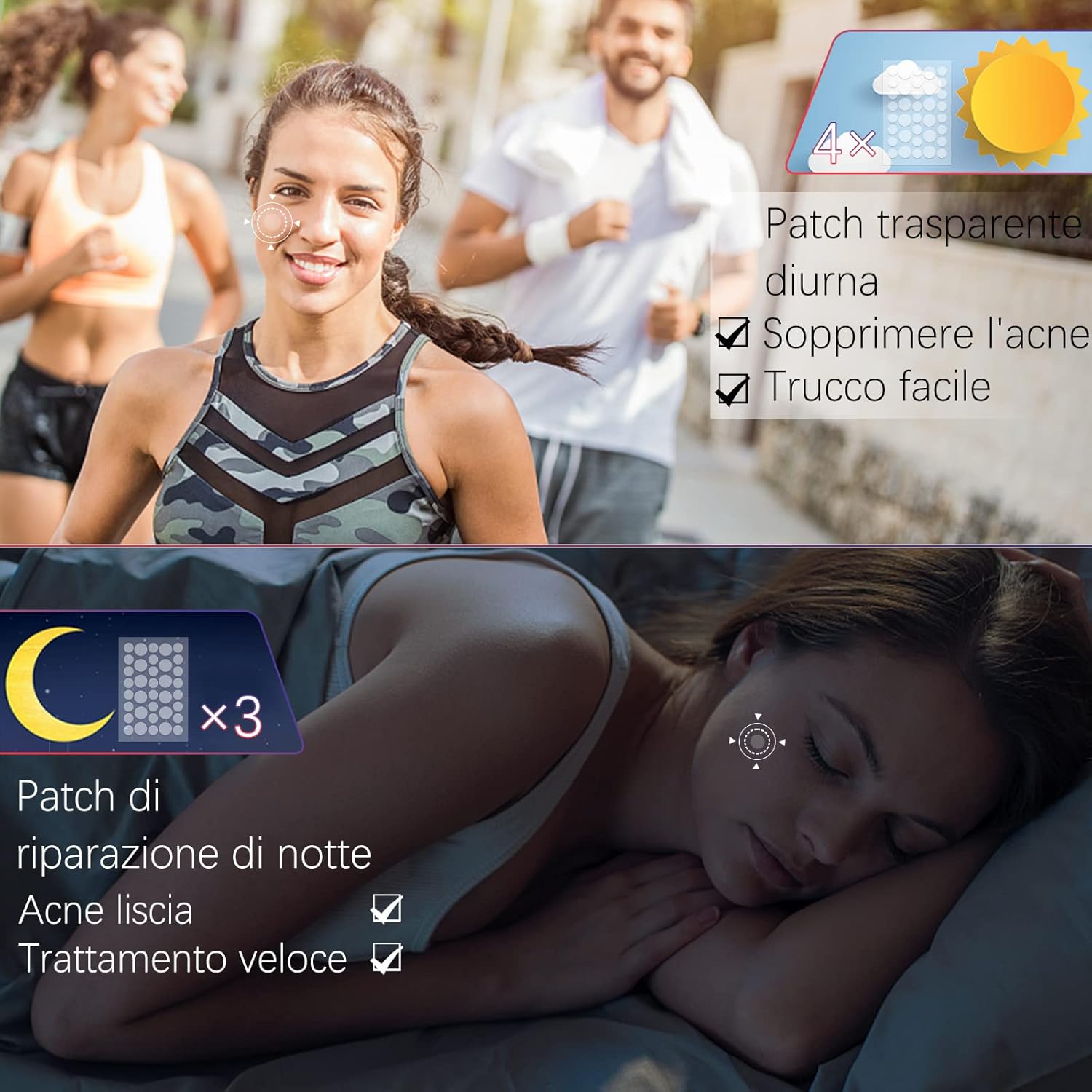Thumbnail 5 de 252 pezzi cerotti per brufoli 2‑in‑1 giorno e notte