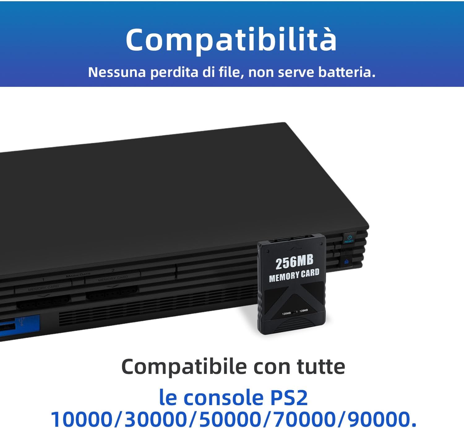 Thumbnail 4 de Tolesum Memory Card 256MB per PS2 (PlayStation 2) — Plug and Play con doppia area da 128MB