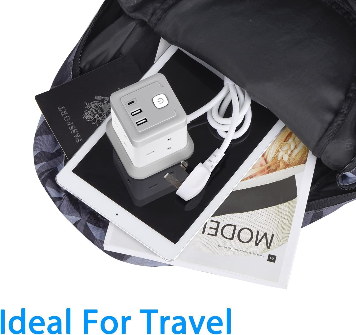 Detalle 1 de Cube extension lead with USB, 1.5m cable