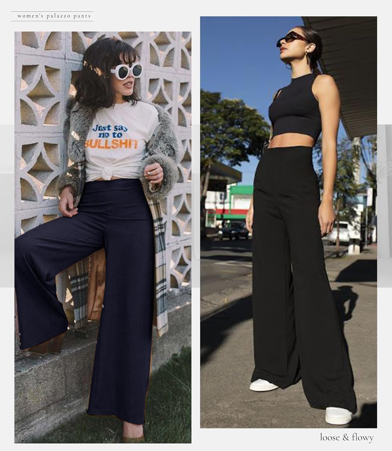 Thumbnail 4 de ZOOSIXX Wide Leg Palazzo Pants for Women (High-Waist Stretch Lounge Pants)