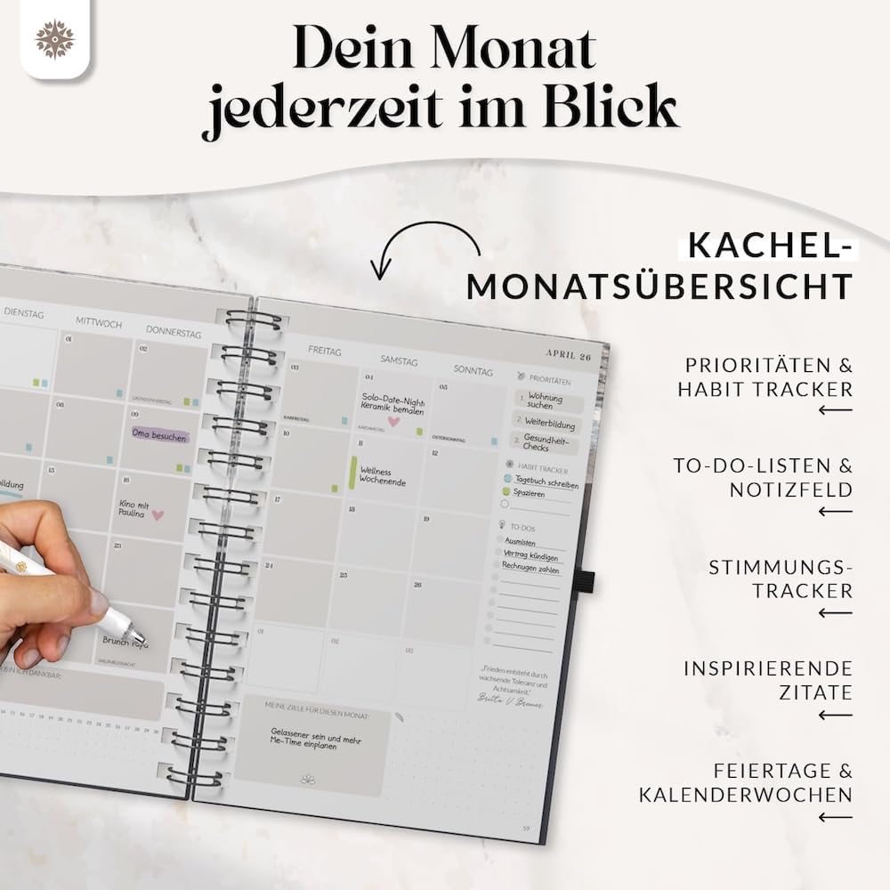 Thumbnail 3 de Lebenskompass Ringbuch Kalender 2026 A5 📘