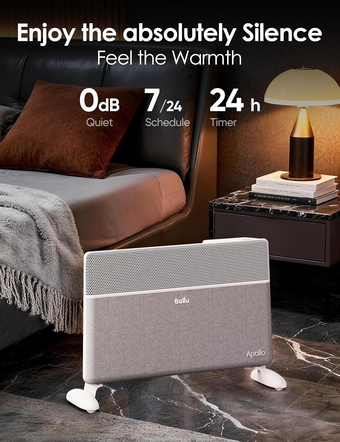 Detalle 2 de Ballu NCA1-4.6-PRO FABRIC WHITE Convection Heater, Wi-Fi and Remote