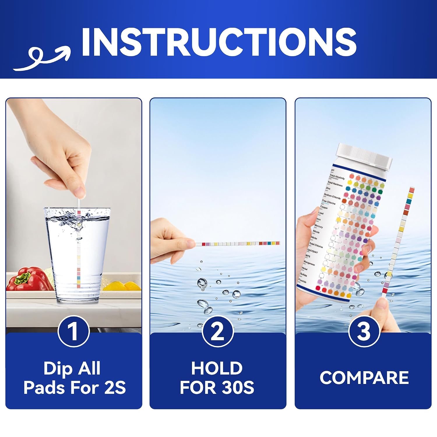 Thumbnail 3 de Yiffer water test strips, 125-count
