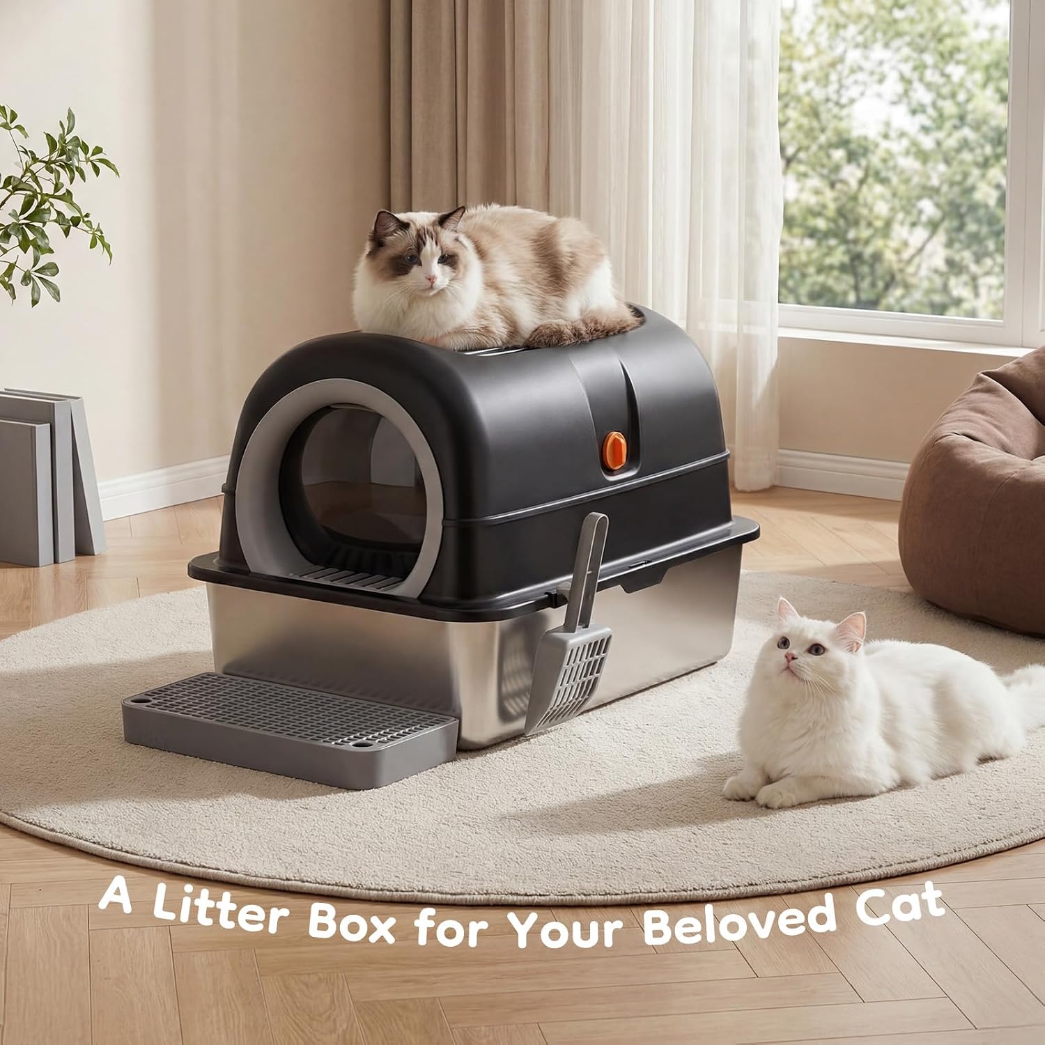 Detalle 2 de Aidoly Stainless Steel Cat Litter Box