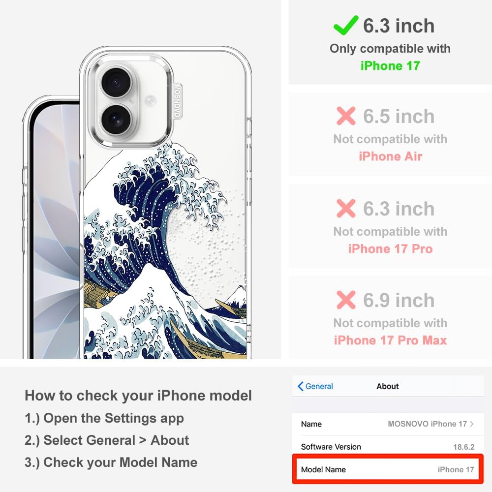 Thumbnail 1 de MOSNOVO iPhone 17 Case with Buffertech Shock-Absorbent Dual-Layer Protection