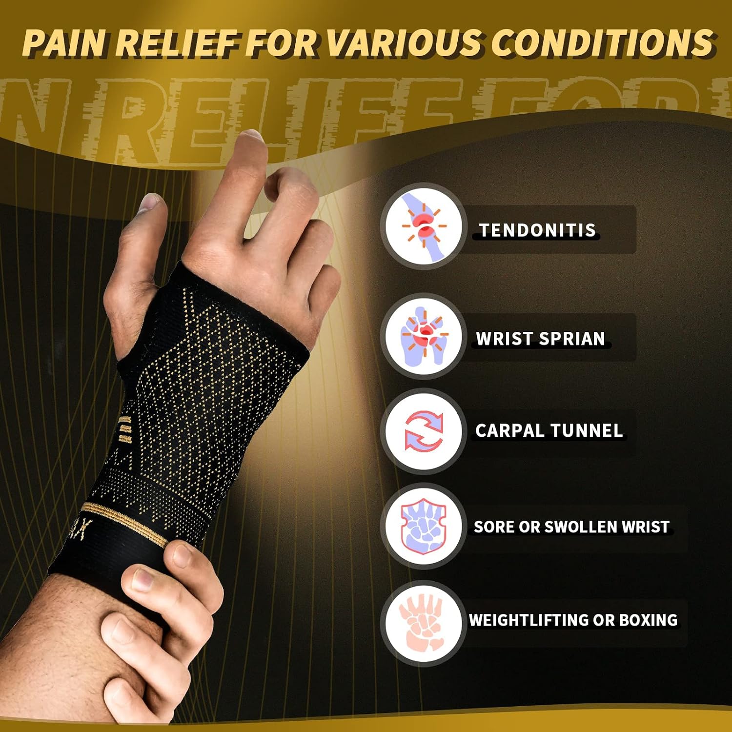 Detalle 2 de INDEEMAX Wrist Support Sleeve L for Carpal Tunnel 🩺