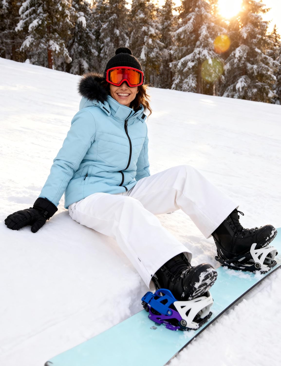 Detalle 2 de Skieer Women's Waterproof Ski Jacket Warm Puffer Coat
