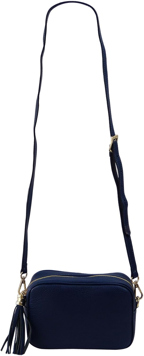 Detalle de SH Leder Chiara G209 : Sac à bandoulière en cuir véritable, taille moyenne (21 × 15 cm)