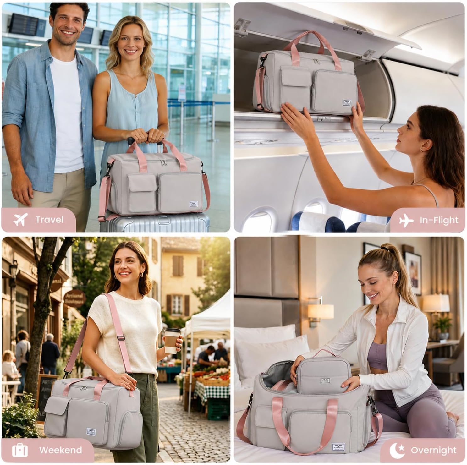 Thumbnail 5 de FIORETTO Gym Bag with Wet/Dry Pocket and Shoe Compartment – 30L, Foldable & Water‑Resistant