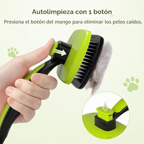 Detalle 2 de Pecute Cepillo para perros y gatos: peine-cepillo ergonómico para pelajes cortos y largos
