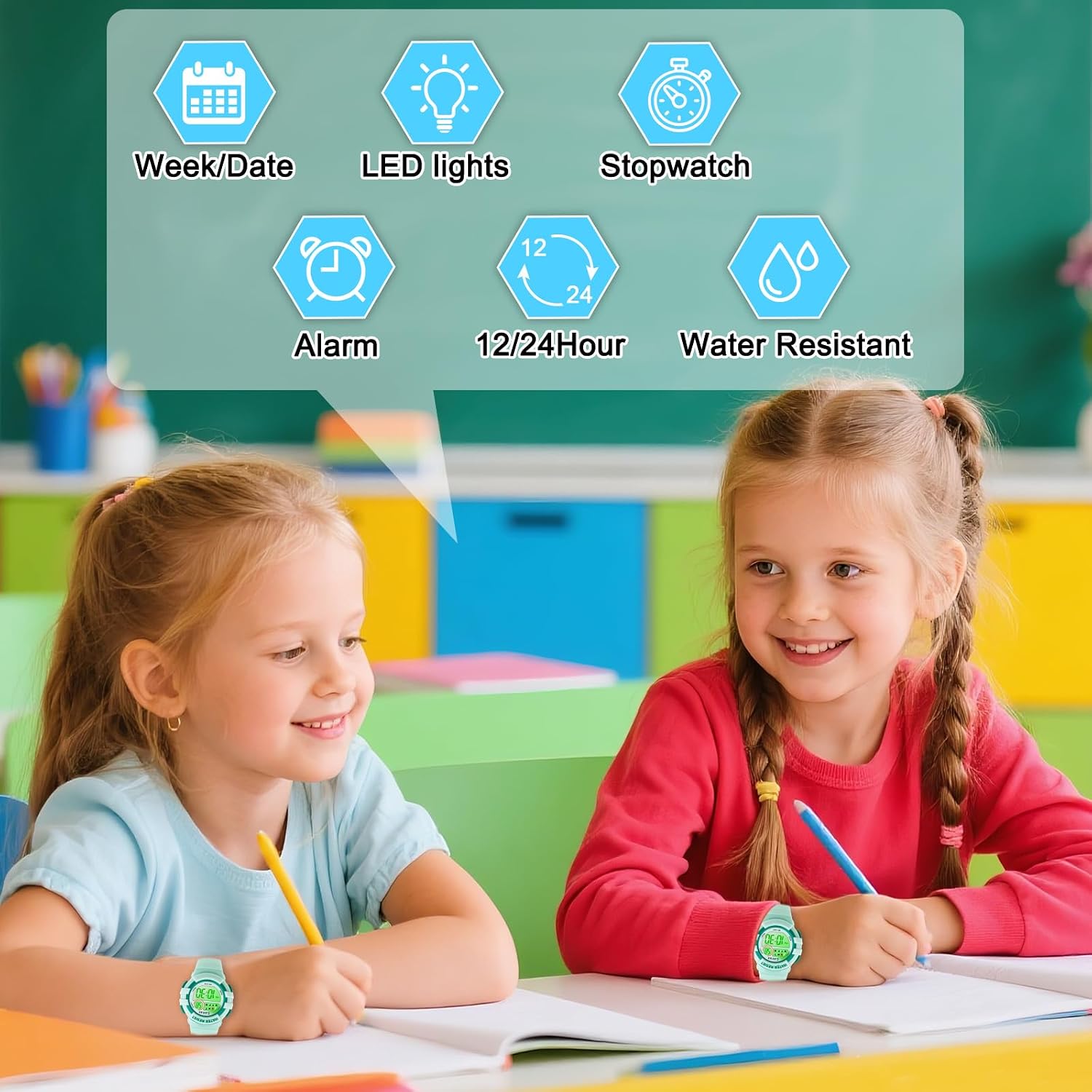 Detalle 2 de Kinderuhr Digital 3 ATM mit LED für Kinder