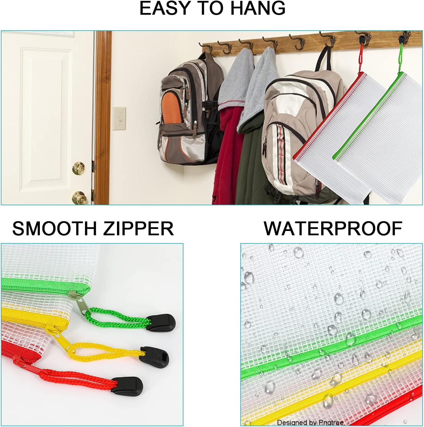 Detalle 1 de A4 Plastic Zip Folders 12 Pack