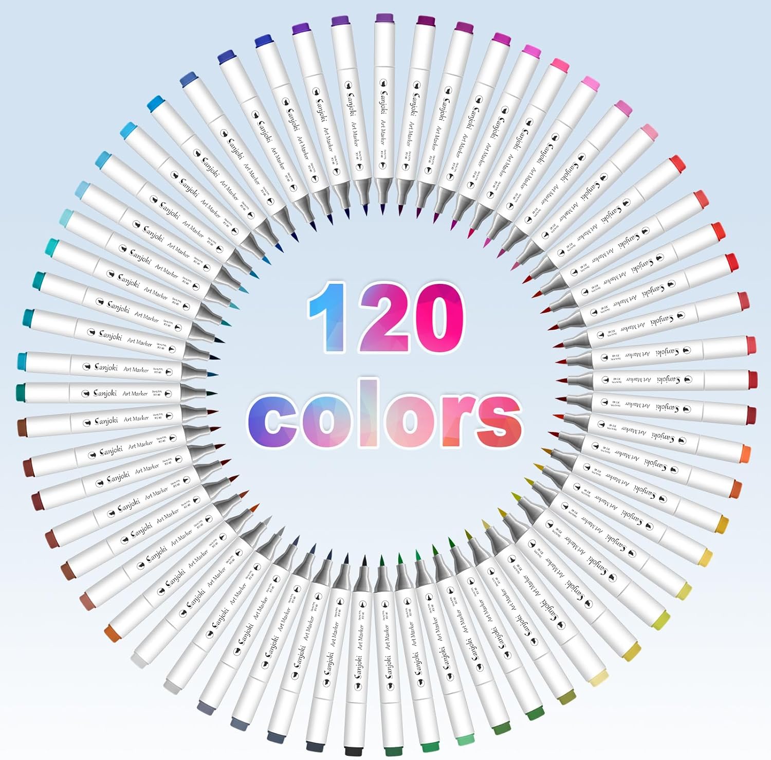 Thumbnail 2 de SANJOKI Art Markers 119 Colours & Colourless Blender Dual Tip Alcohol Brush Markers