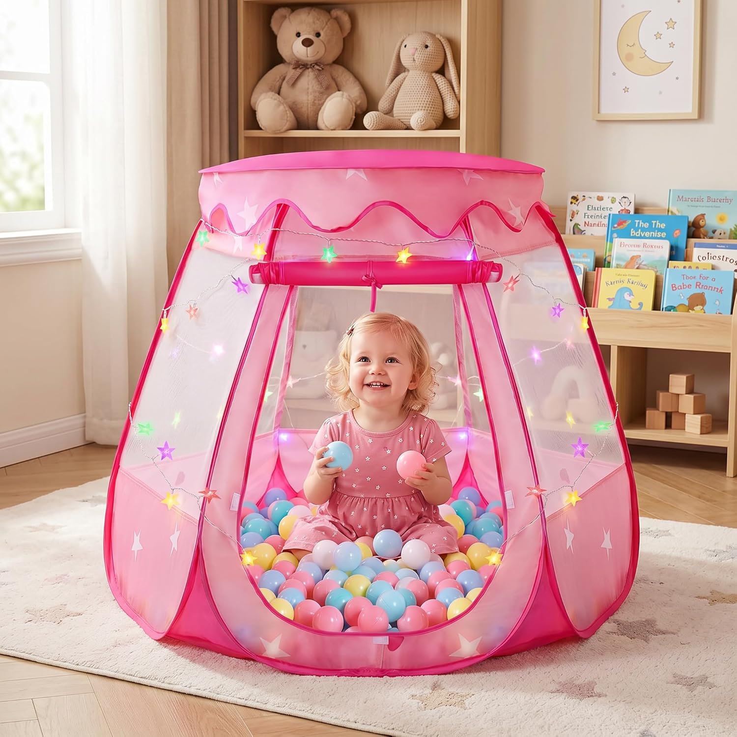 Thumbnail 4 de Pop Up Princess Tent with Star Lights 49.3in