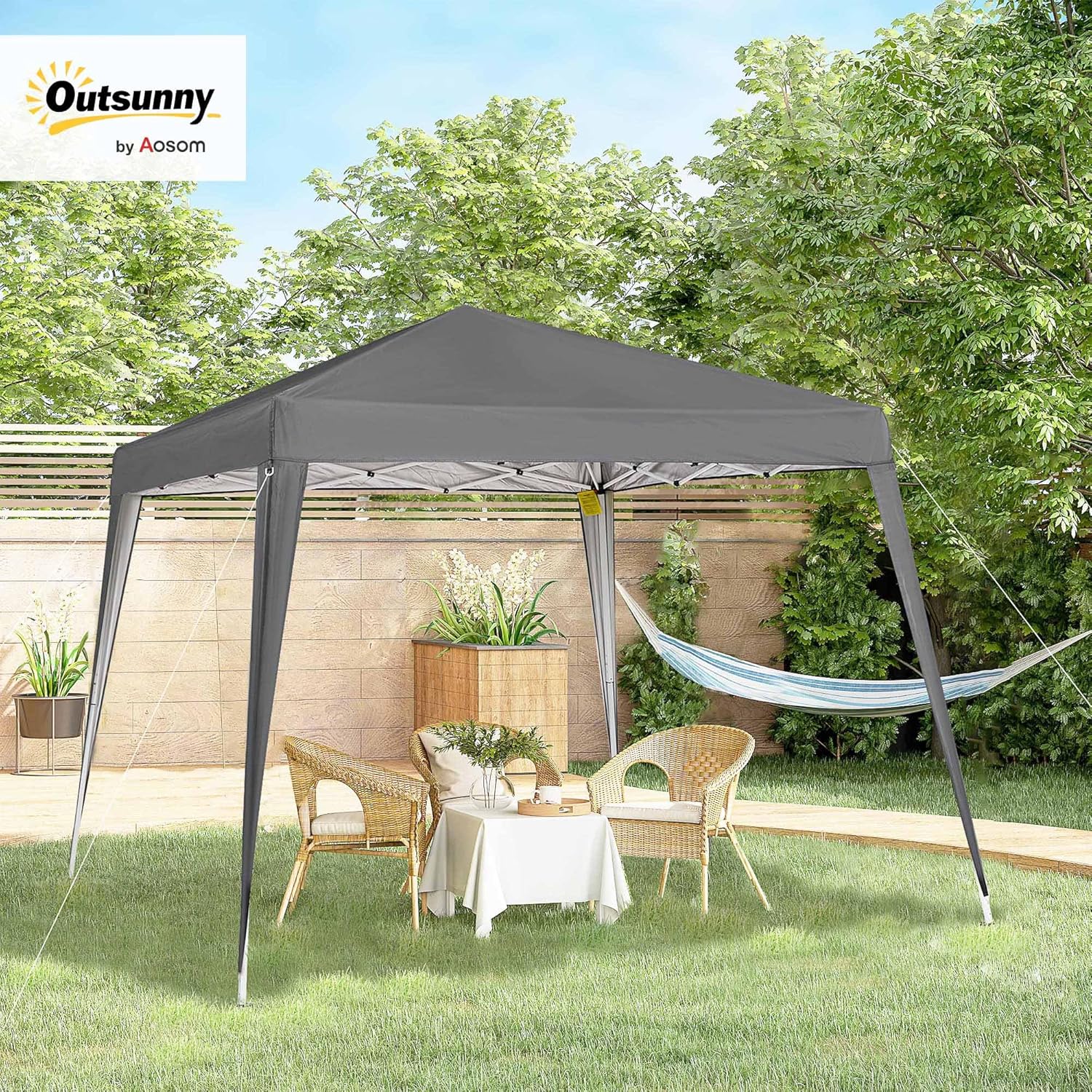 Thumbnail 1 de Tonnelle de jardin Outsunny 3x3 m pop-up pliable en acier et polyester imperméabilisé anti UV, avec sac de transport