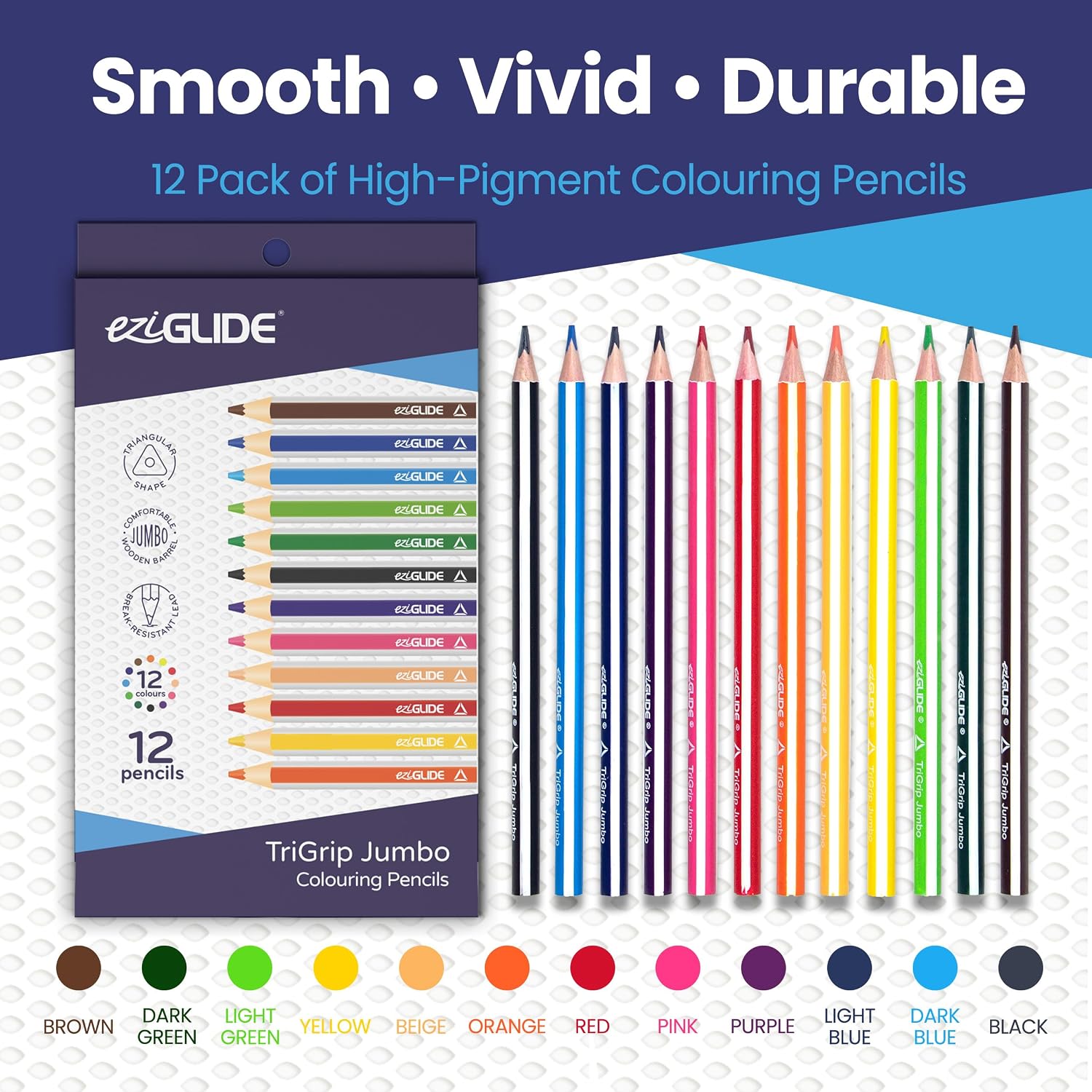 Thumbnail 1 de Eziglide TriGrip Colouring Pencils 12 Pack