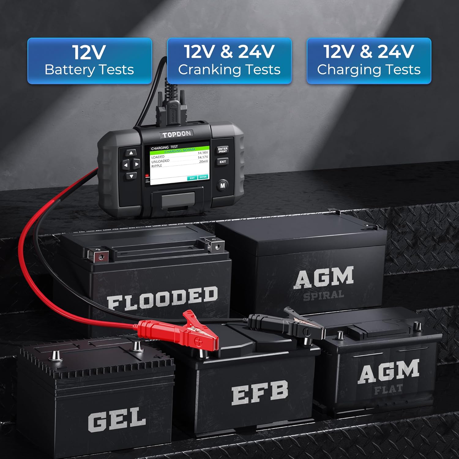 Thumbnail 2 de TOPDON BT600 – Tester batteria auto con stampante professionale e schermo 3,5", 12/24V, 100–2000CCA