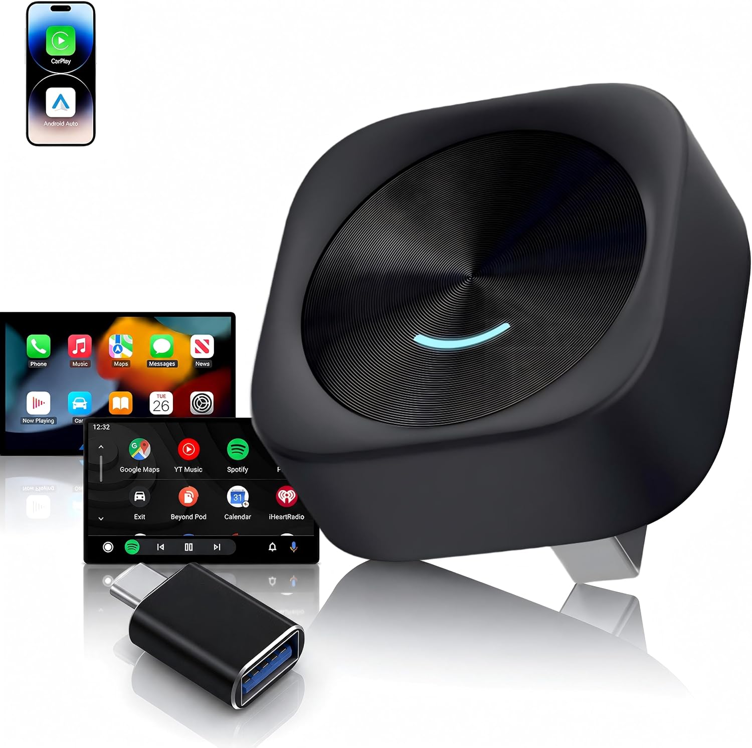 Detalle de Wireless CarPlay and Android Auto Adapter, Black