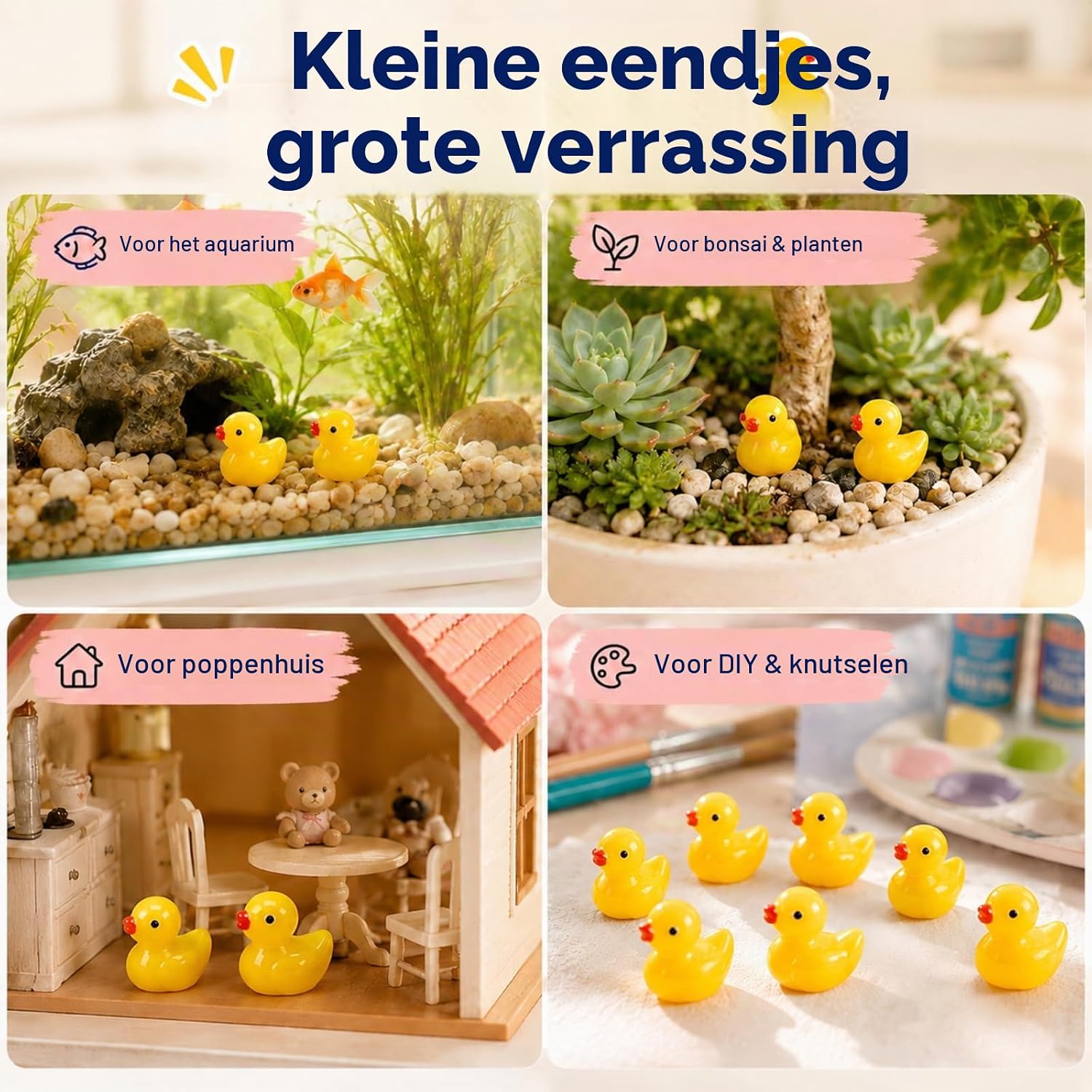 Thumbnail 3 de OstayOne ST-SZY1-LE mini-eendjes van hars, 120 stuks, geel
