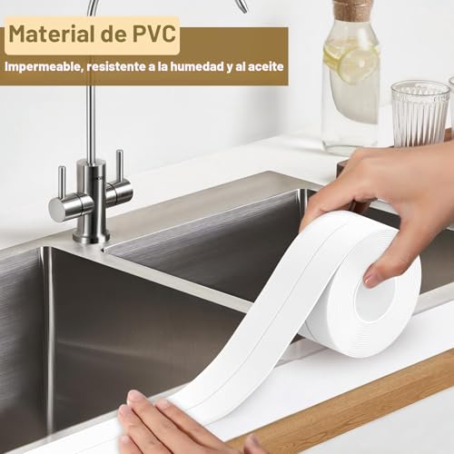 Thumbnail 4 de Fixmend: 3 Rollos de Cinta Selladora Impermeable para Baño y Cocina (320 cm x 3,8 cm)