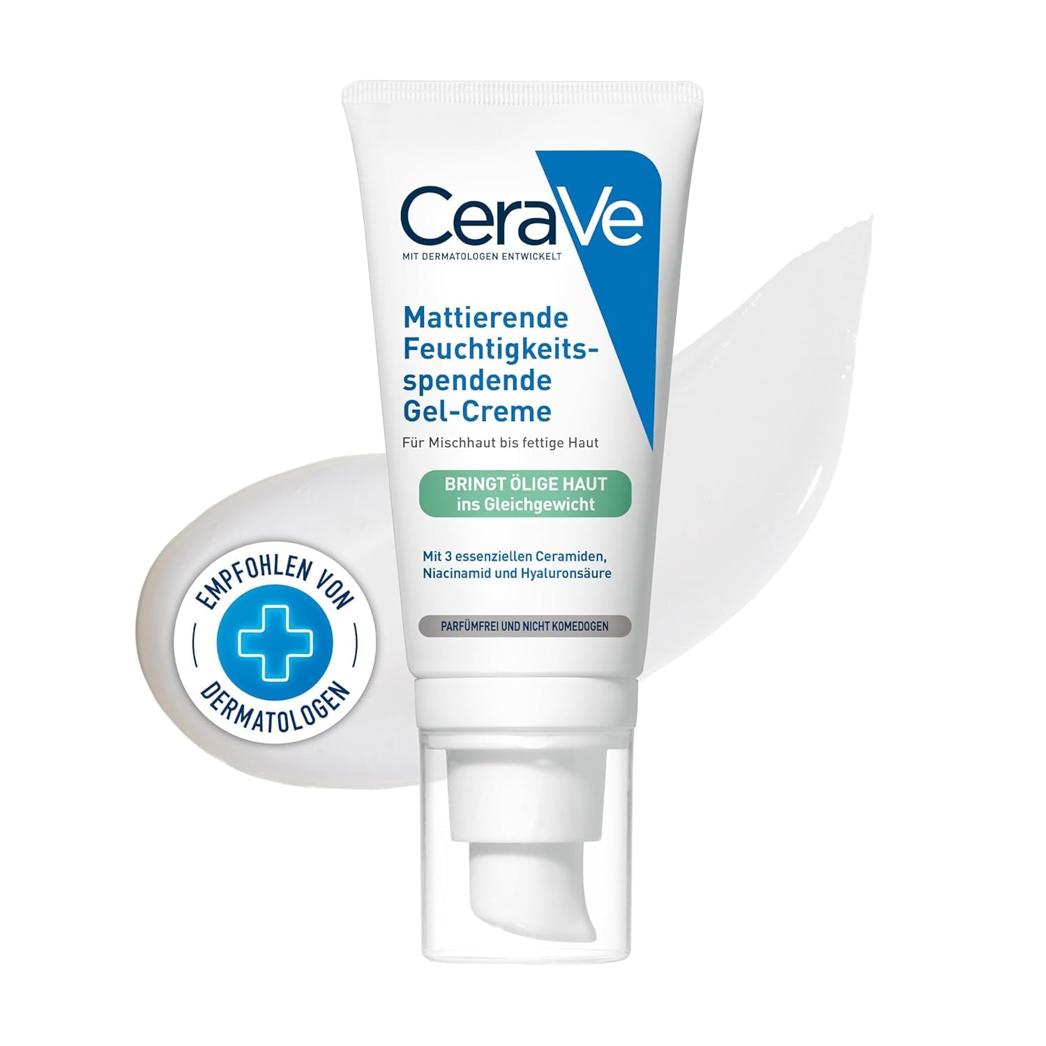 Detalle de CeraVe Mattierende Feuchtigkeitsspendende Gel-Creme – eine pflegende Lösung für Mischhaut und fettige Haut (52 ml)