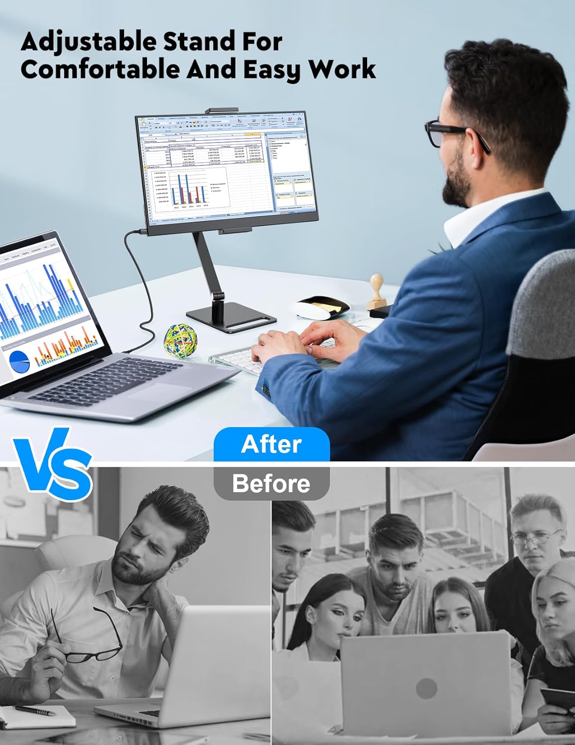 Detalle 2 de MAGICRAVEN 15.6" Portable Monitor — 1080p FHD IPS Second Screen with Built-in Speakers