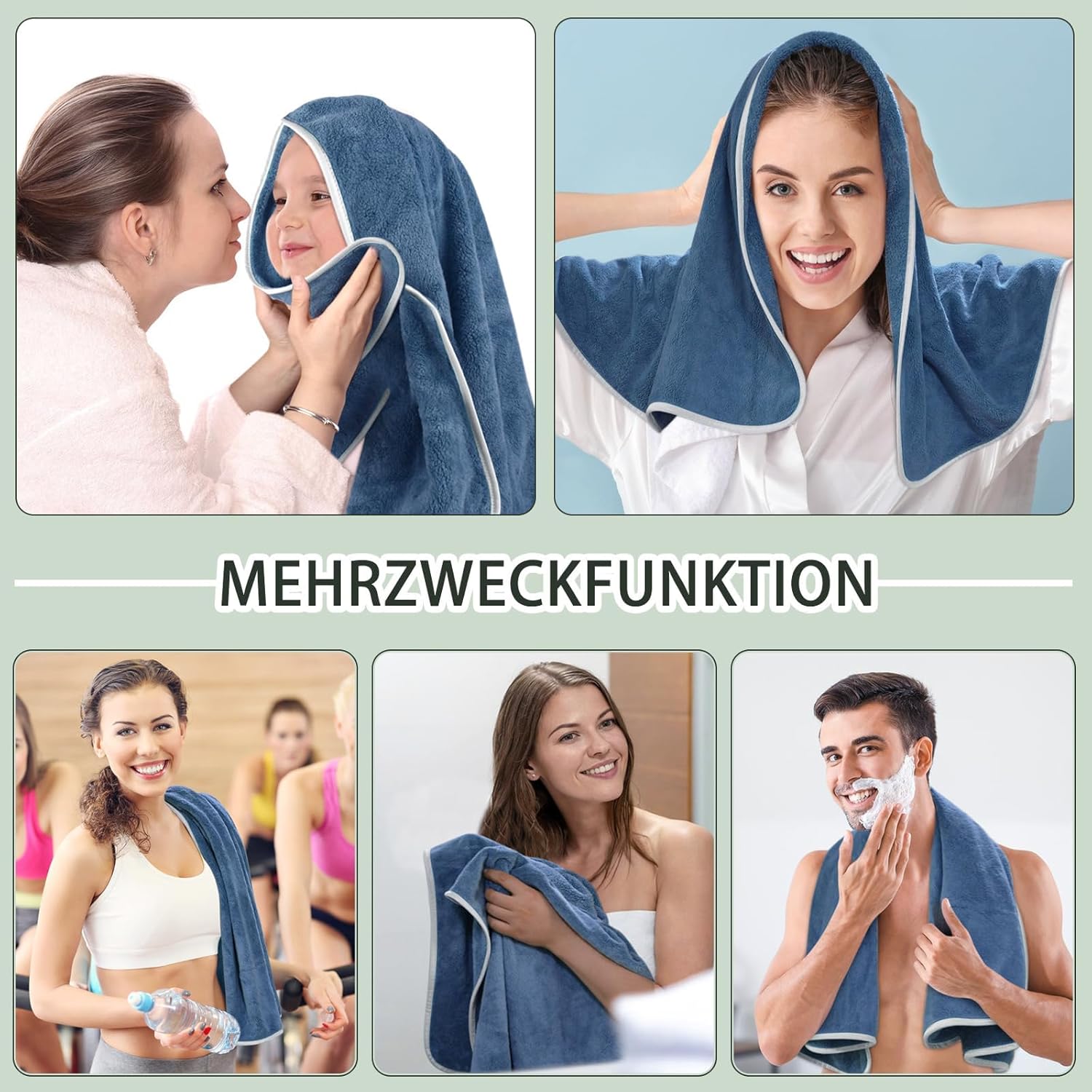 Thumbnail 5 de KinHwa 4er Set Mikrofaser-Handtücher 50x100 cm – extra saugstark, fusselarm und schnell trocknend